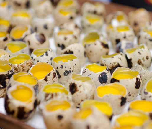 quail eggs at the James Beard Foundation's Sunday Supper at Chelsea Market