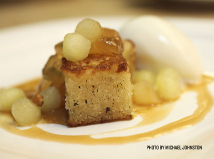 Brown Butter Cake with Caramelized Apples and Sour Beer Caramel